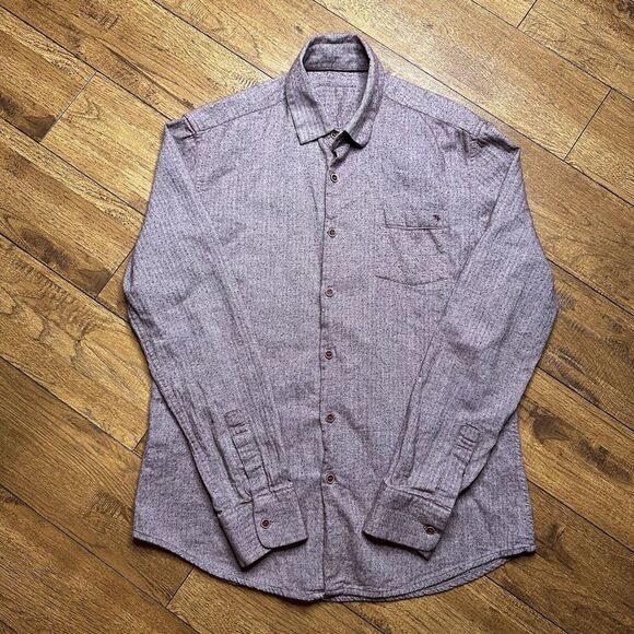 Adolfo Dominguez Mens Button Down Knit Shirt Maroon Size 3 Small US - Picture 1 of 5